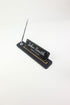 Leather Desktop Nameplate with Pen Black Wood Detail - Nameplate and Signature Pen